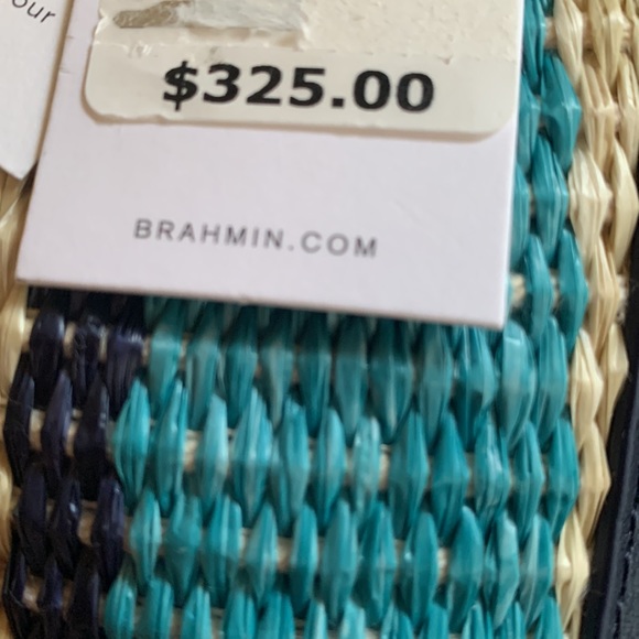 Anguilla Collection Marlowe Striped Drawstring Straw Bucket Shoulder - Picture 10 of 16